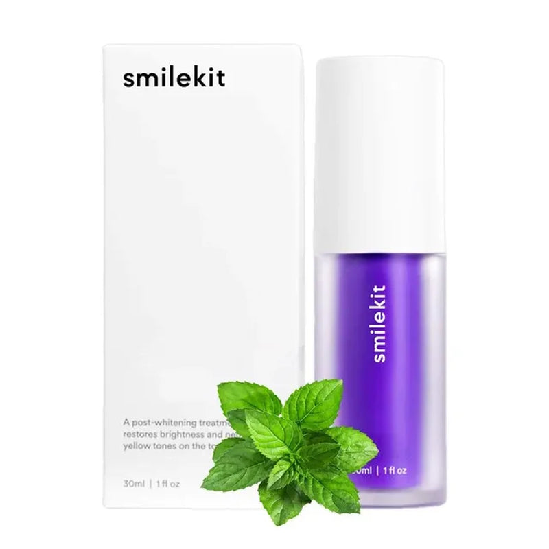 V34 30Ml SMILEKIT Purple Whitening Toothpaste Remove Stains Reduce Yellowing Care for Teeth Gums Fresh Breath Brightening Teeth